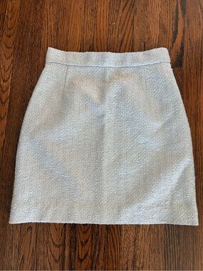 Carven Metallic Silver Mini Textured Lamé Brocade A-Line Party Skirt Size 34